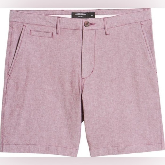 Nordstrom Cotton Stretch Chambray Shorts 32​ - Picture 1 of 7